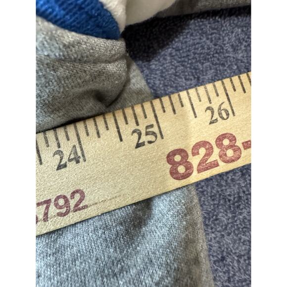 Vintage Lowe’s Motor Speedway Grey Stripe Hoodie Blue puffer lined Jacket 2XL - Picture 8 of 9